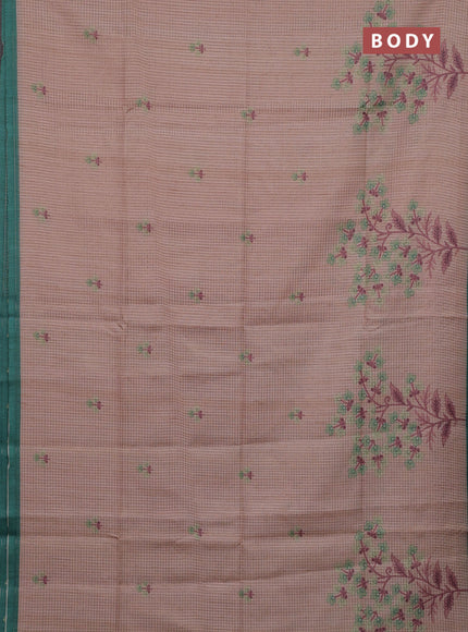 Peach & Green Chappa Saree