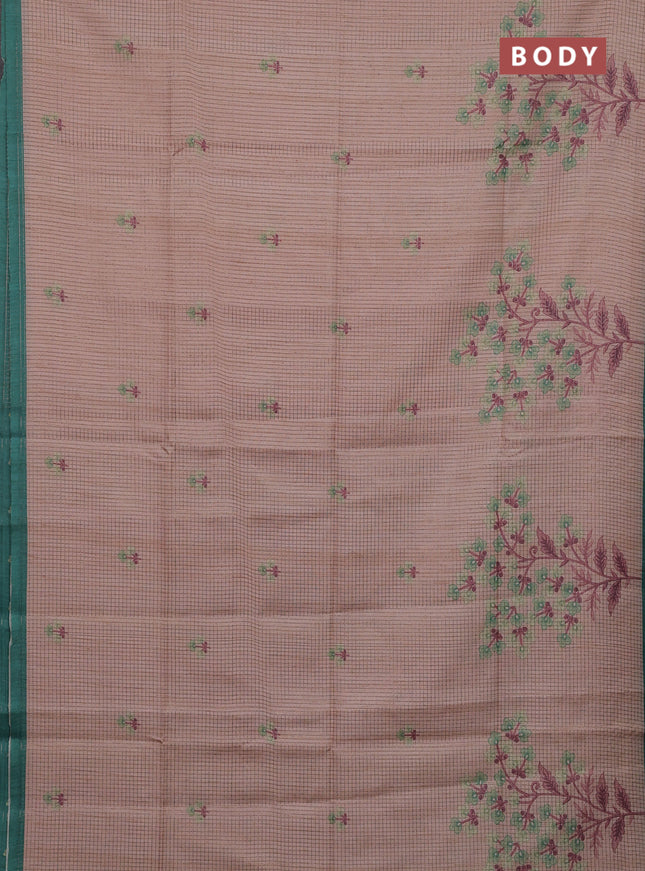 Peach & Green Chappa Saree