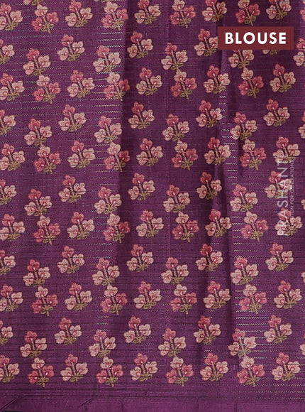Grey  & Purple Chappa Saree