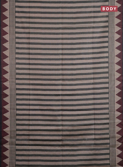 Maroon & Elephant Grey Chappa Saree