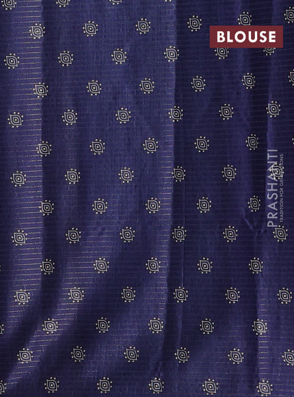 Olive Green & Blue Chappa Saree