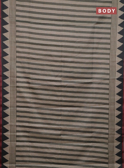 Bottle Green & Maroon Chappa Saree