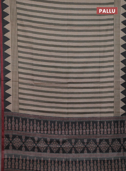 Bottle Green & Maroon Chappa Saree