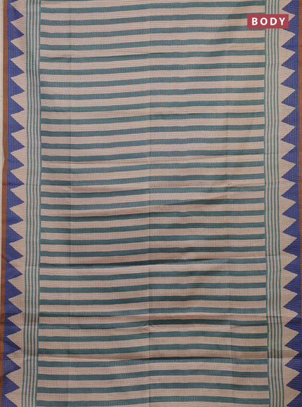 Blue & Mustard Chappa Saree
