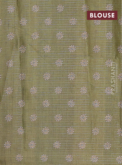 Purple & Olive Green Chappa Saree
