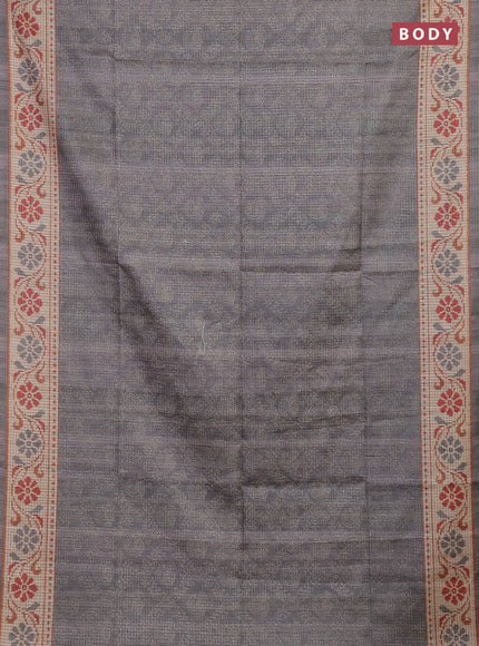 Grey & Beige Chappa Saree