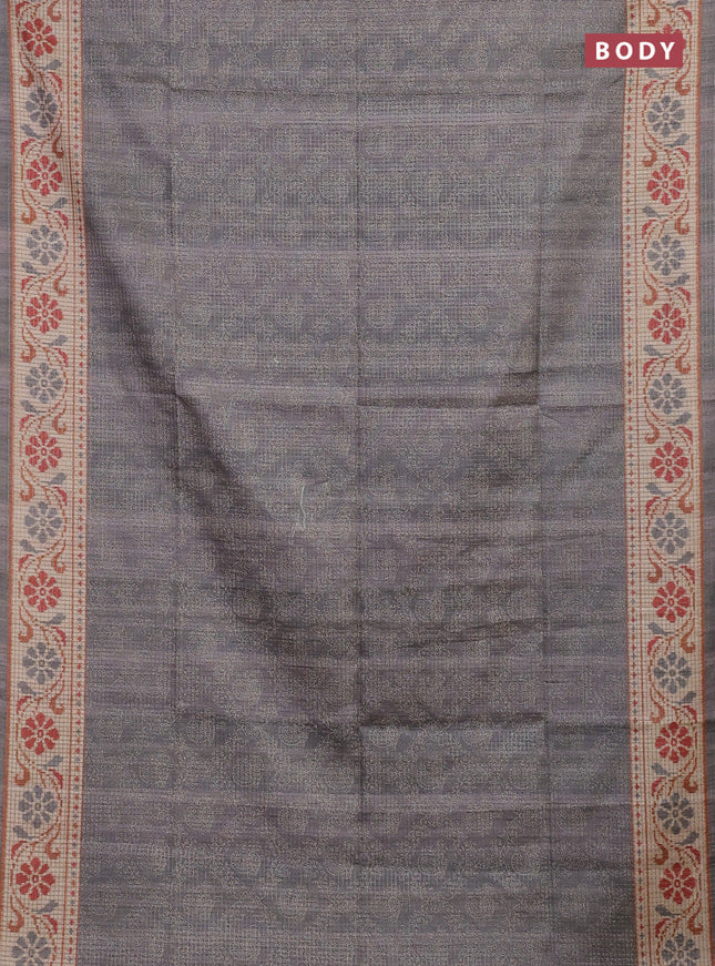Grey & Beige Chappa Saree