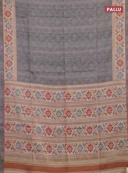 Grey & Beige Chappa Saree