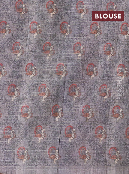 Grey & Beige Chappa Saree