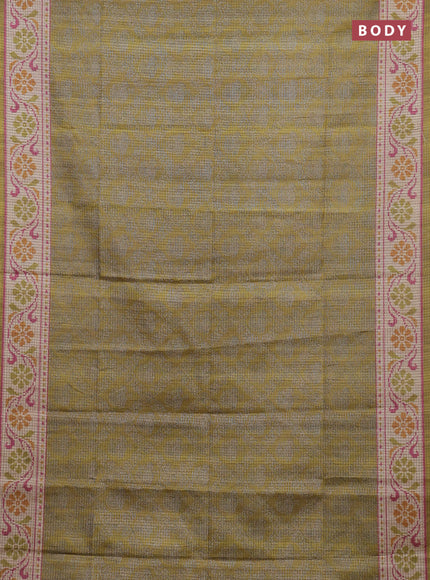 Mehendi Green & Beige Chappa Saree