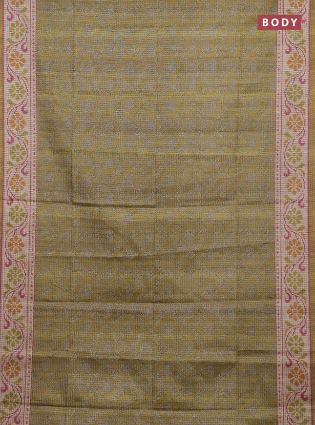 Mehendi Green & Beige Chappa Saree