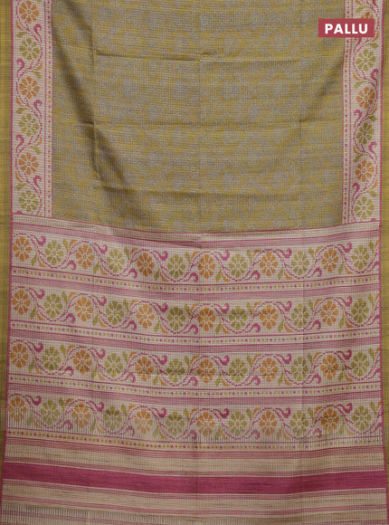 Mehendi Green & Beige Chappa Saree