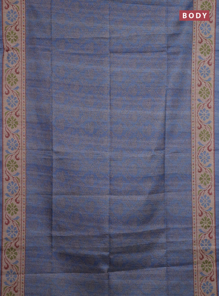 Blue & Beige Chappa Saree