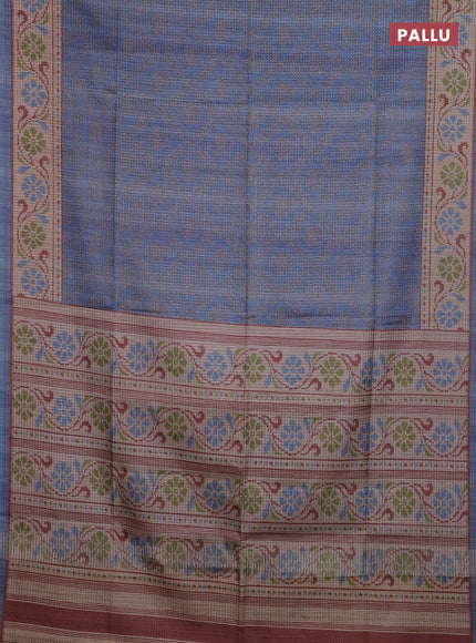 Blue & Beige Chappa Saree