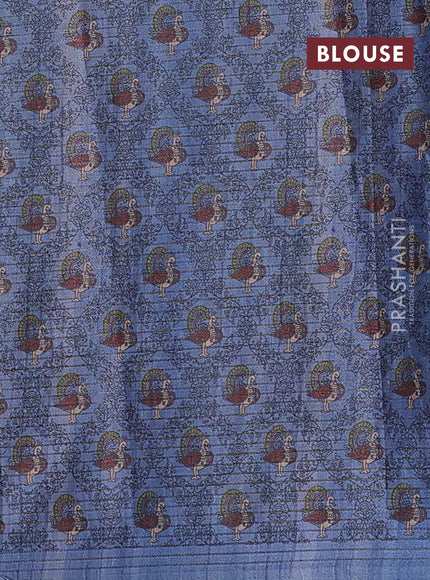 Blue & Beige Chappa Saree