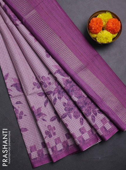 Pastel Pink & Lavender Chappa Saree