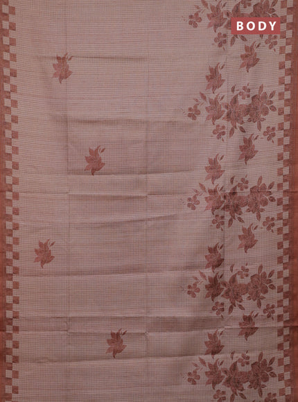 Beige & Rust Chappa Saree
