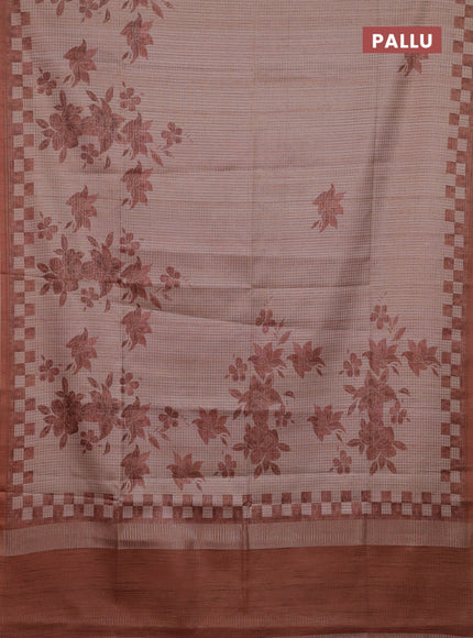 Beige & Rust Chappa Saree