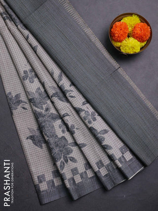 Beige & Grey Chappa Saree