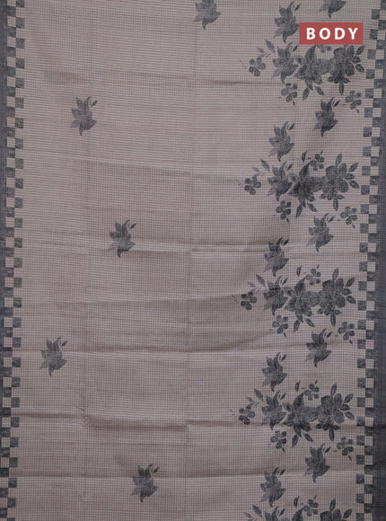 Beige & Grey Chappa Saree