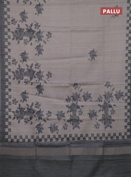 Beige & Grey Chappa Saree