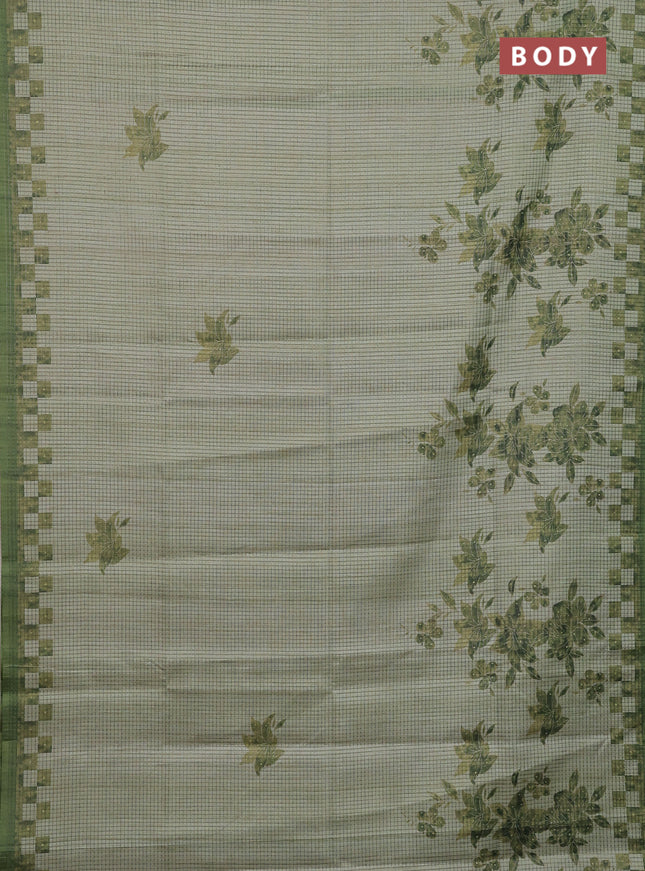 Pista Green & Green Chappa Saree