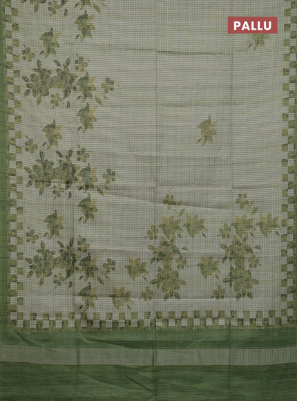Pista Green & Green Chappa Saree