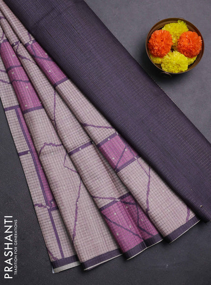Pastel Pink & Wine Chappa Saree