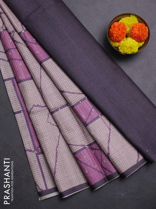 Pastel Pink & Wine Chappa Saree