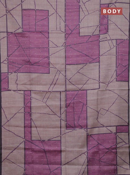 Pastel Pink & Wine Chappa Saree