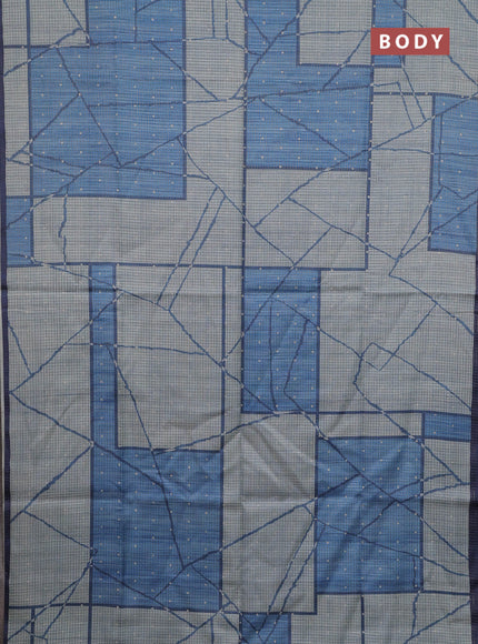 Pastel Blue & Blue Chappa Saree