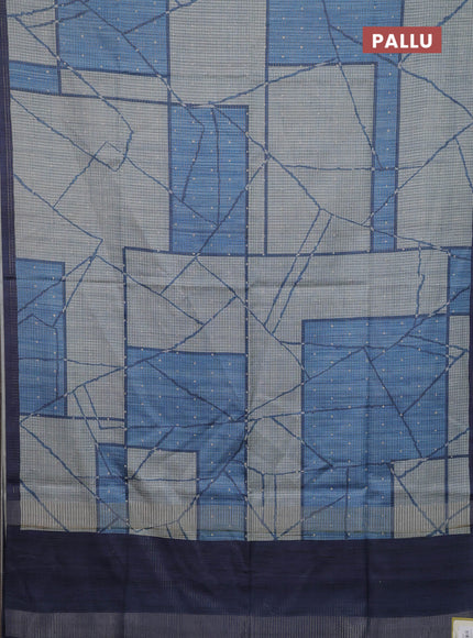 Pastel Blue & Blue Chappa Saree