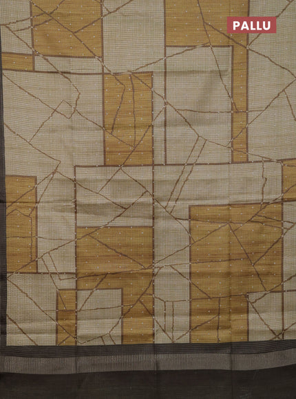 Beige & Sage Green Chappa Saree