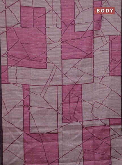 Peach Pink & Wine Chappa Saree