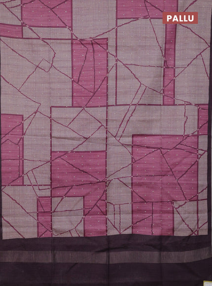 Peach Pink & Wine Chappa Saree