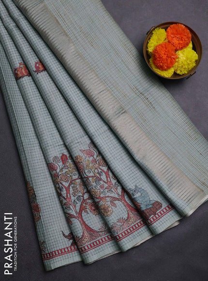 Pastel Green Chappa Saree