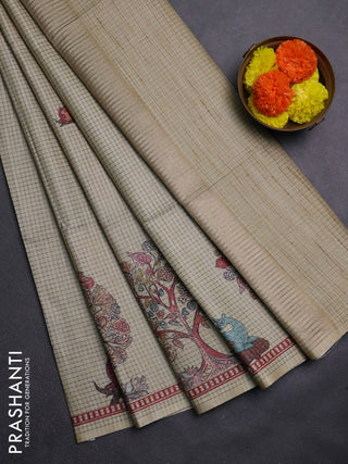 Beige Chappa Saree