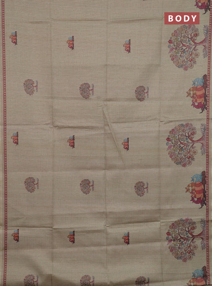 Beige Chappa Saree