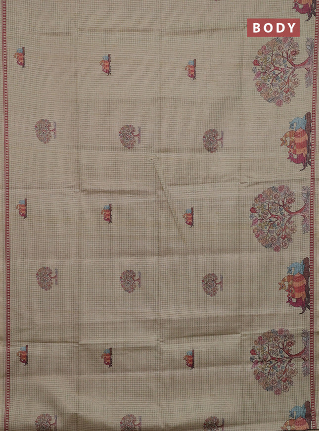 Beige Chappa Saree
