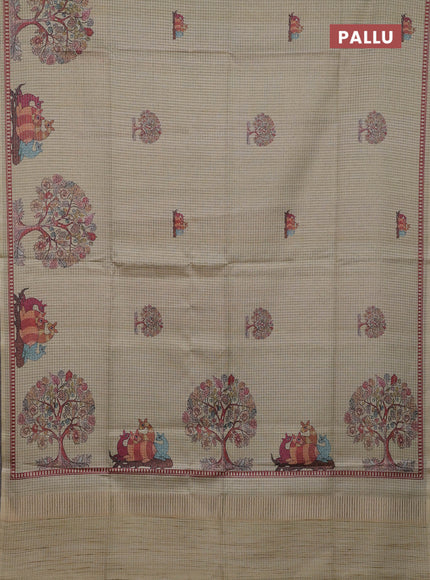 Beige Chappa Saree