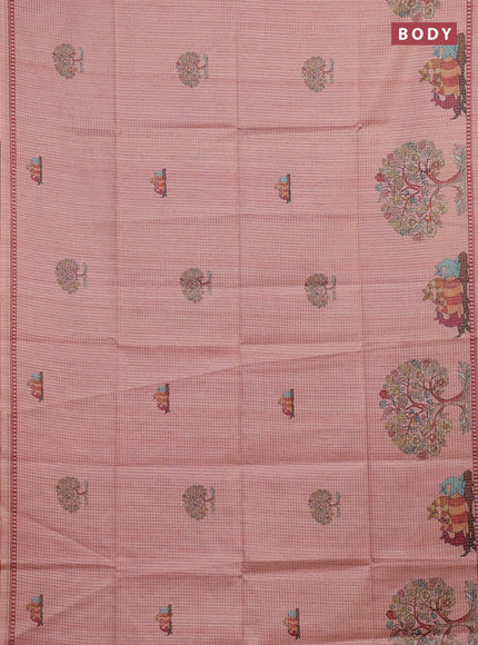 Peach Chappa Saree