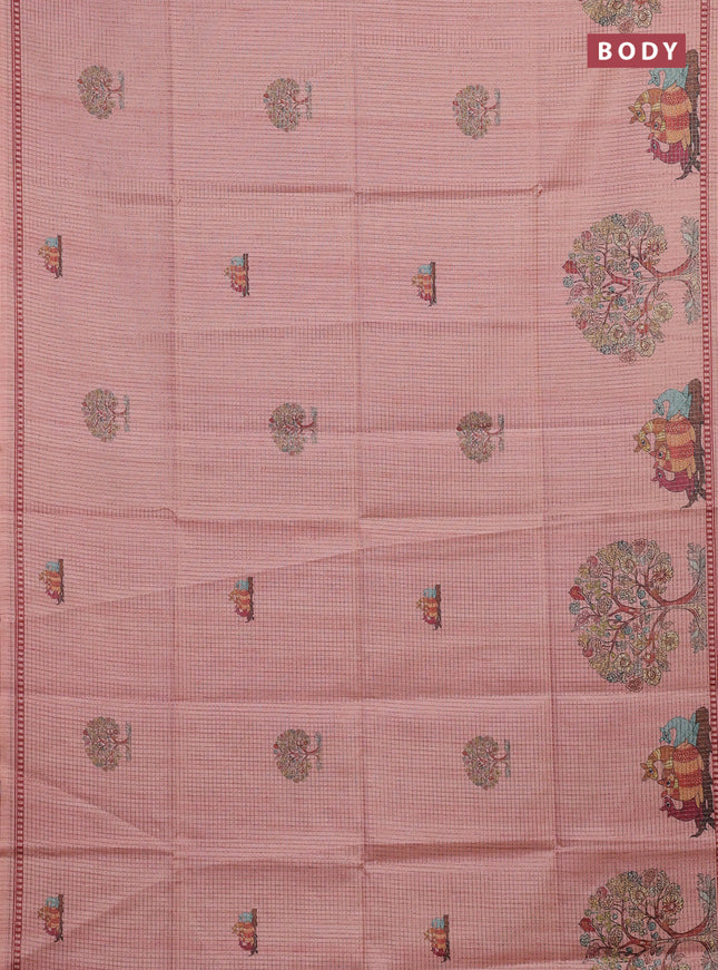 Peach Chappa Saree