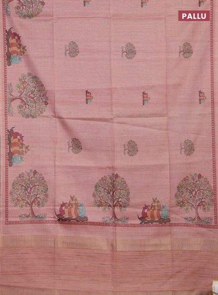 Peach Chappa Saree