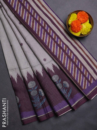 Beige & Wine Chappa Saree