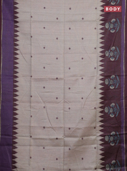 Beige & Wine Chappa Saree