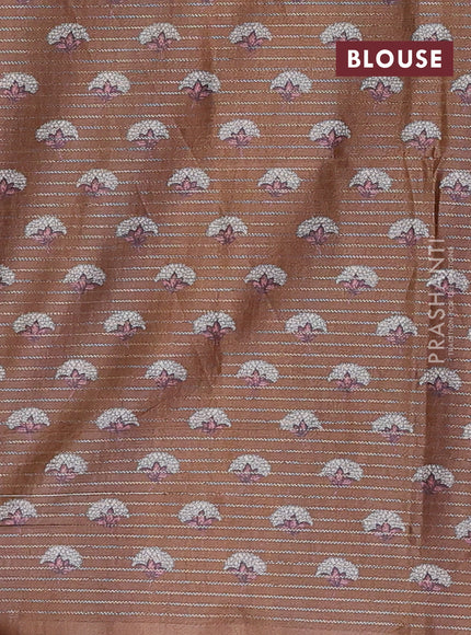 Beige & Brown Chappa Saree