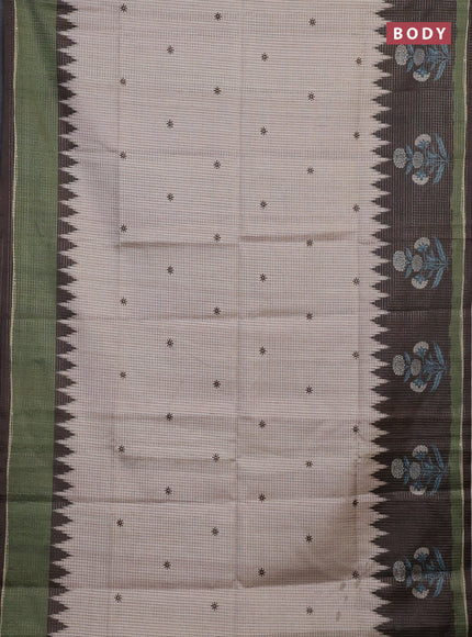 Beige & Grey Chappa Saree