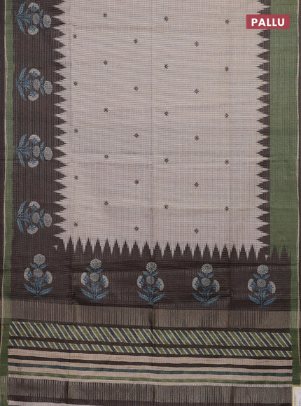 Beige & Grey Chappa Saree