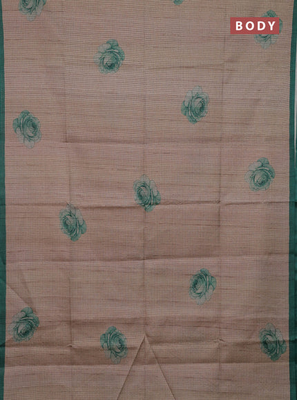 Beige & Green Chappa Saree