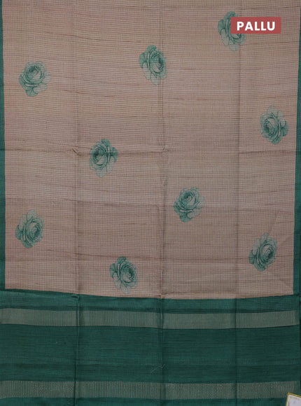 Beige & Green Chappa Saree
